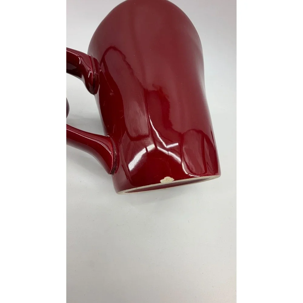 Pier 1 Coffee Mugs Unisex OS Burgundy Elemental Red Glossy Organic Set of 2 Cup